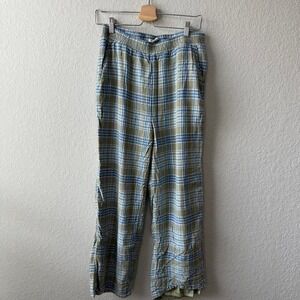 American Eagle Blue and green plaid cotton pants